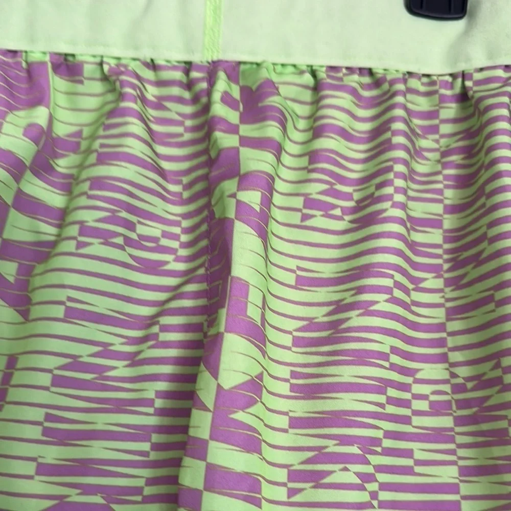 Nike Purple and Green Athletic Shorts with Dynamic Design